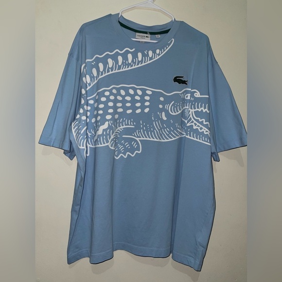 Lacoste men's Loose Fit  Large Logo crocodile  Printed Tee XXL - Picture 3 of 8